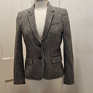 J. Crew Houndstooth Blazer in Black and White